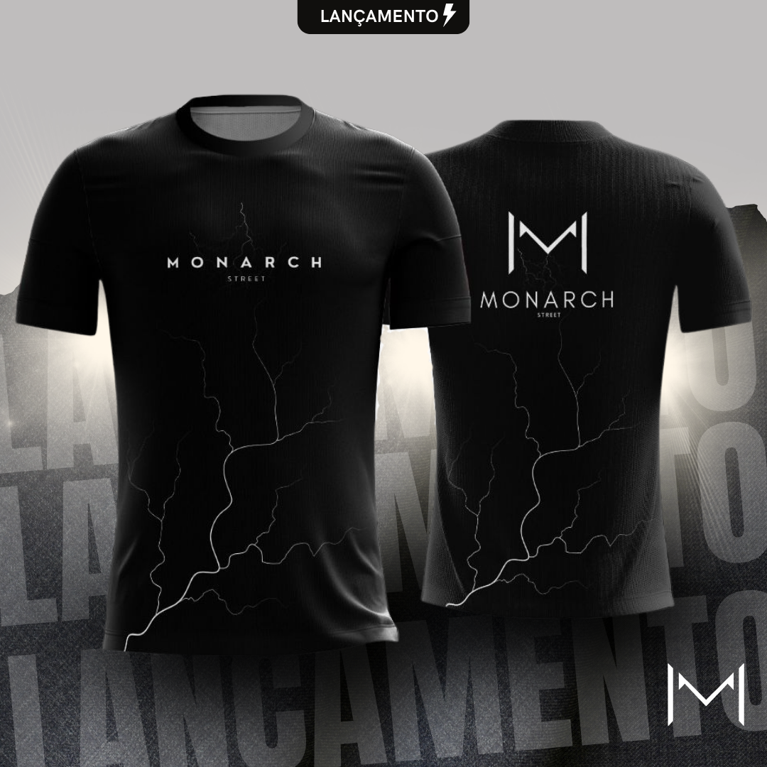 "Camiseta esportiva Monarch Performance, tecido tecnológico, ideal para treinos e uso casual."